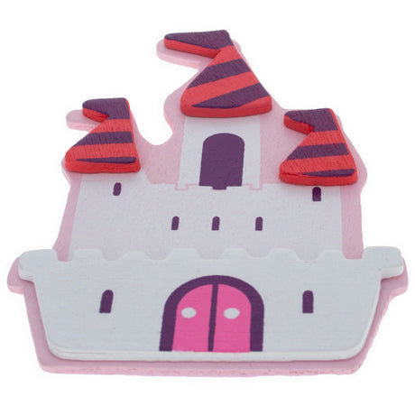 Painted Wooden Princess Castle Cutout DIY Craft 4 Inches in Pink color,  shape