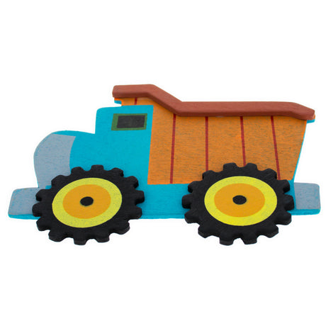 Painted Wooden Dump Truck Cutout DIY Craft 4.6 Inches in Multi color,  shape