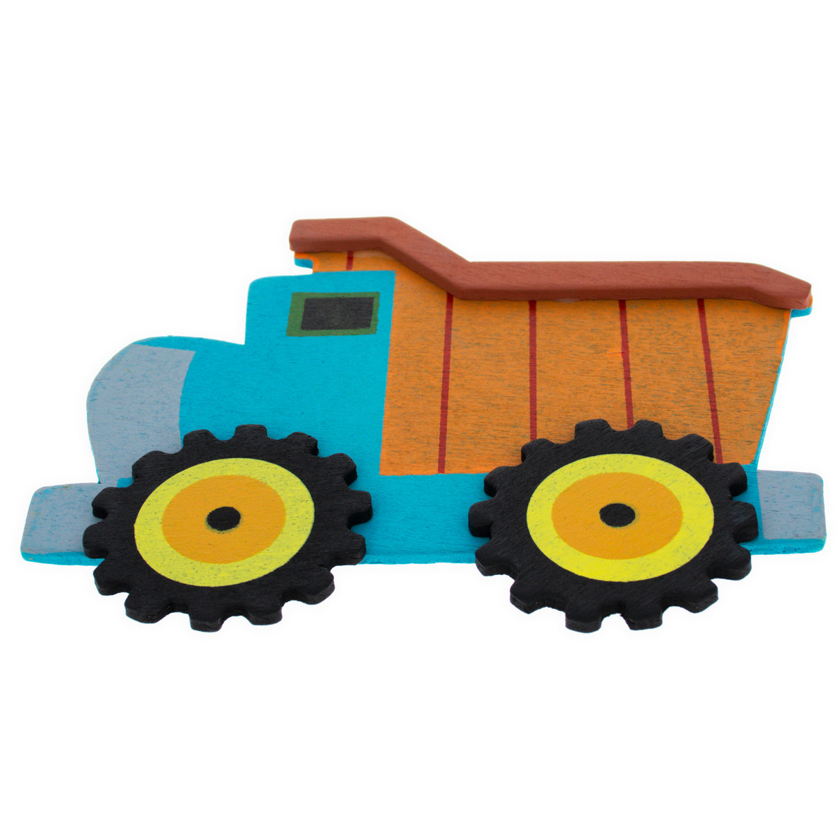 Wood Painted Wooden Dump Truck Cutout DIY Craft 4.6 Inches in Multi color