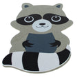 Wood Painted Wooden Raccoon Cutout DIY Craft 4.1 Inches in Gray color