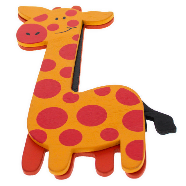 Wood Painted Wooden Giraffe Cutout DIY Craft 5 Inches in Orange color