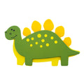 Painted Wooden Stegosaurus Cutout DIY Craft 4 Inches in Green color