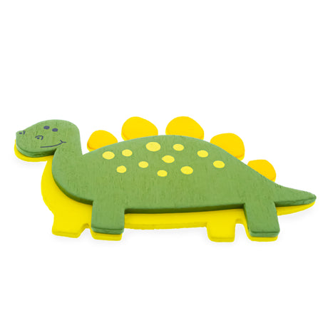 Wood Painted Wooden Stegosaurus Cutout DIY Craft 4 Inches in Green color