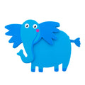 Painted Wooden Elephant Cutout DIY Craft 4.35 Inches in Blue color