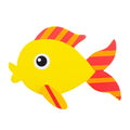 Painted Wooden Fish Cutout DIY Craft 3.9 Inches in Yellow color