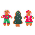 Set of 3 Painted Wooden Gingerbread Cutout DIY Craft 5 Inches in Beige color