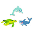 Set of 3 Painted Wooden Ocean Animals Cutout DIY Craft 5.4 Inches in Green color
