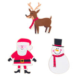Set of 3 Painted Wooden Santa Cutout DIY Craft 4.9 Inches in Beige color