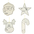 Set of 4 Unfinished Wooden Gift Tags Cutout DIY Craft 4.7 Inches in Beige color