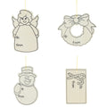 Set of 4 Unfinished Wooden Gift Tags Cutout DIY Craft 4.5 Inches in Beige color