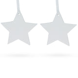 Set of 2 Blank Unfinished White Plaster Star Christmas Ornaments DIY Craft 3.9 Inches in White color, Star shape