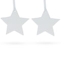 Set of 2 Blank Unfinished White Plaster Star Christmas Ornaments DIY Craft 3.9 Inches in White color Star