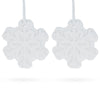 Plaster Set of 2 Blank Unfinished White Plaster Snowflake Christmas Ornaments DIY Craft 3.6 Inches in White color Star