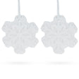 Plaster Set of 2 Blank Unfinished White Plaster Snowflake Christmas Ornaments DIY Craft 3.6 Inches in White color Star