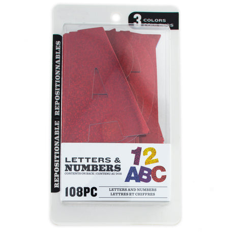 108 Pieces Poster Letters and Numbers Assorted Colors 3.75 Inches in  color