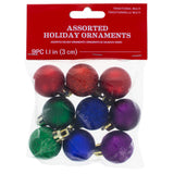 Set of 9 Plastic Christmas Ball Ornaments DIY Craft 1.65 Inches in Green color Round