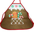 Fabric Gingerbread Man Christmas Theme Apron in Multi color