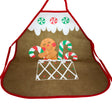 Gingerbread Man Christmas Theme Apron in Multi color,  shape