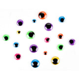 Set of 160 Neon Adhesive Eyes 0.4 - 1 Inch in Multi color