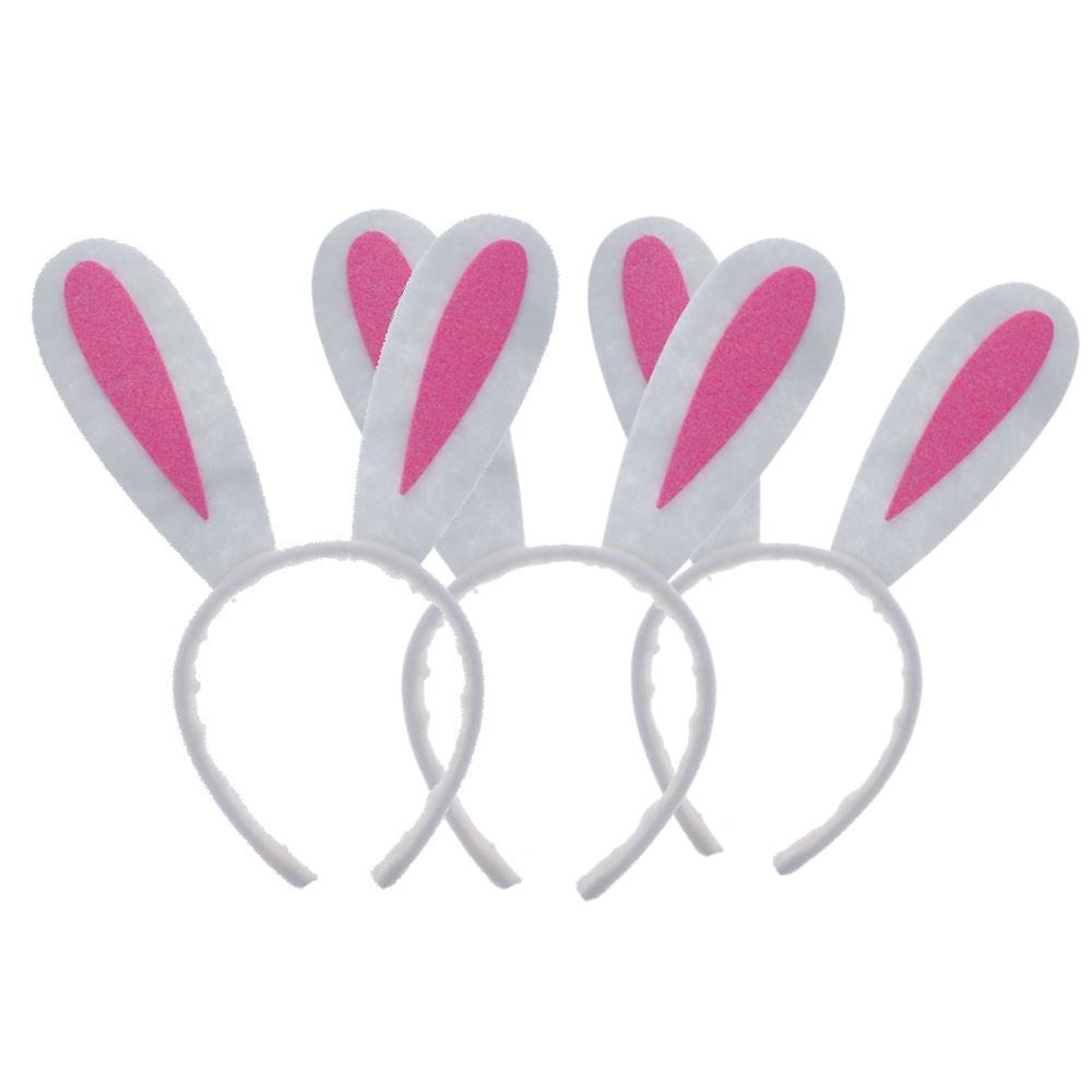 Set of 3 Easter Bunny Ear Headbands 11.7 Inches in Pink color