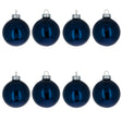 Set of 8 Shiny Blue Glass Christmas Ball Ornament DIY Craft 2.6 Inches in Blue color, Round shape