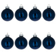 Glass Set of 8 Shiny Blue Glass Christmas Ball Ornament DIY Craft 2.6 Inches in Blue color Round