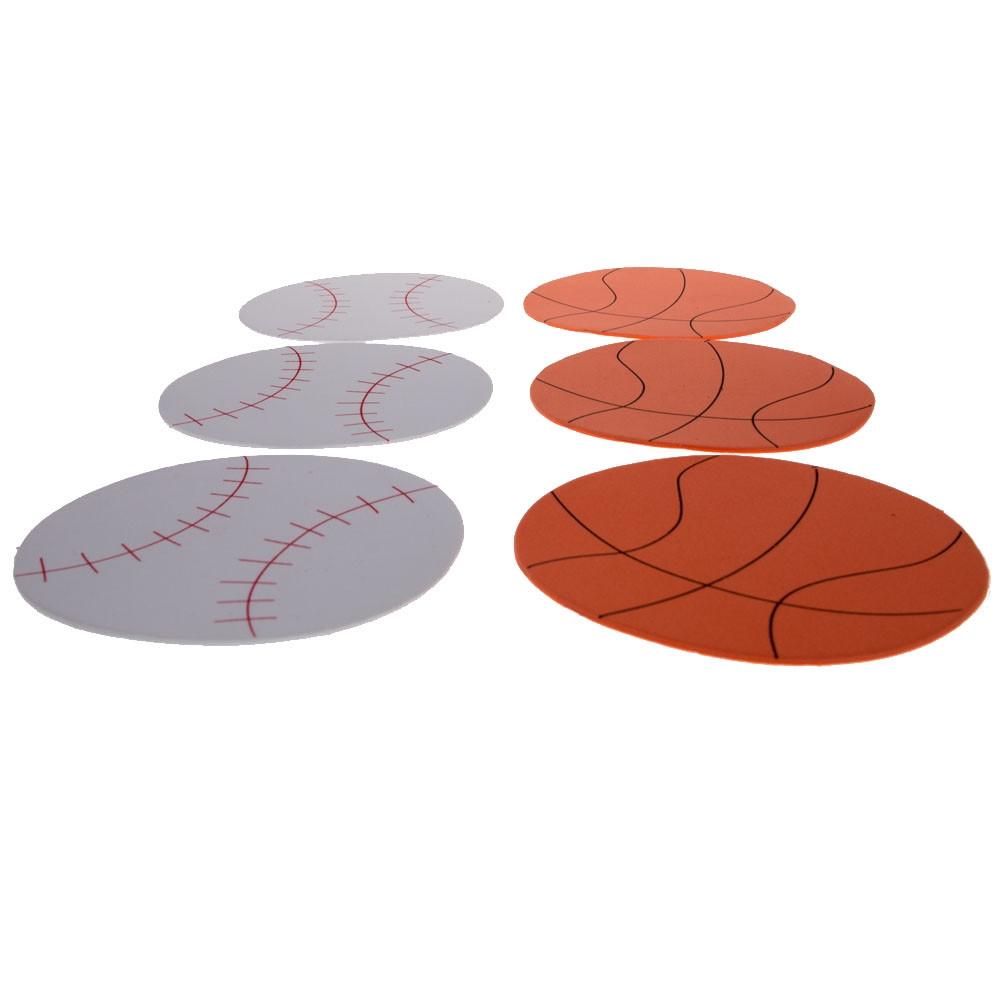 12 Foam Football, Baseball, Basketball, Soccer Ball Cutouts DIY Craft Shapes
