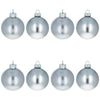 Glass Set of 8 Shiny Silver Glass Christmas Ball Ornament DIY Craft 2.6 Inches in Silver color Round
