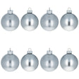Set of 8 Shiny Silver Glass Christmas Ball Ornament DIY Craft 2.6 Inches in Silver color Round