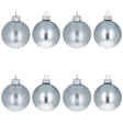 Glass Set of 8 Shiny Silver Glass Christmas Ball Ornament DIY Craft 2.6 Inches in Silver color Round