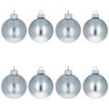 Set of 8 Shiny Silver Glass Christmas Ball Ornament DIY Craft 2.6 Inches in Silver color Round
