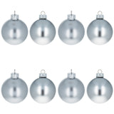 Set of 8 Shiny Silver Glass Christmas Ball Ornament DIY Craft 2.6 Inches in Silver color Round