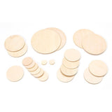 Set of 21 Unfinished Wooden Circle Shapes Cutouts DIY Crafts 3 Inches in Beige color,  shape