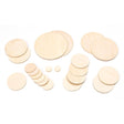 Set of 21 Unfinished Wooden Circle Shapes Cutouts DIY Crafts 3 Inches in Beige color