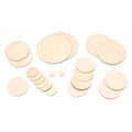 Set of 21 Unfinished Wooden Circle Shapes Cutouts DIY Crafts 3 Inches in Beige color