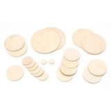 Set of 21 Unfinished Wooden Circle Shapes Cutouts DIY Crafts 3 Inches in Beige color