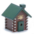 Painted Green and Brown Wooden House Cabin 4.25 Inches in Brown color,  shape