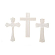 Wood Set of 3 Unfinished Wooden Crosses Shape Cutouts DIY Crafts 9.5 Inches in Beige color