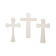 Set of 3 Unfinished Wooden Crosses Shape Cutouts DIY Crafts 9.5 Inches in Beige color