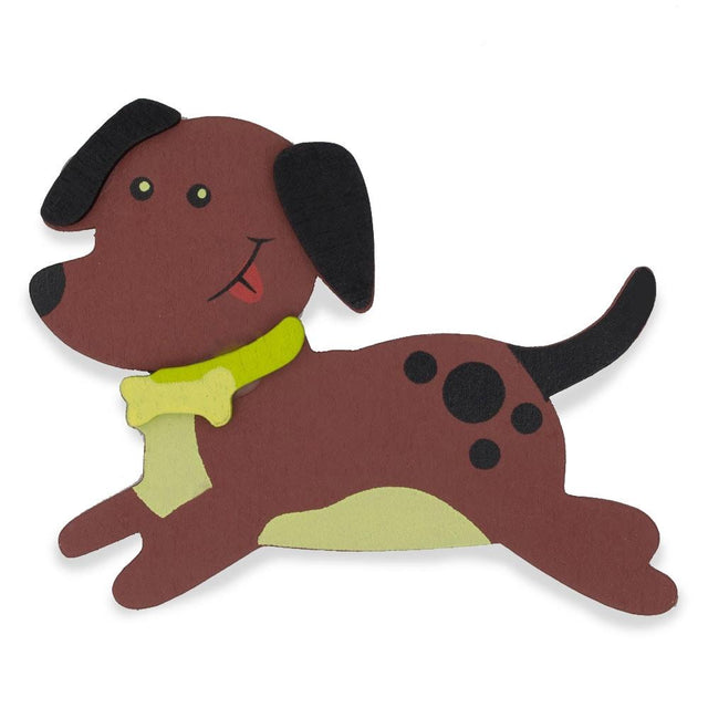 Painted Finished Wooden Dog Shape Cutout DIY Craft 3.25 Inches in Multi color,  shape