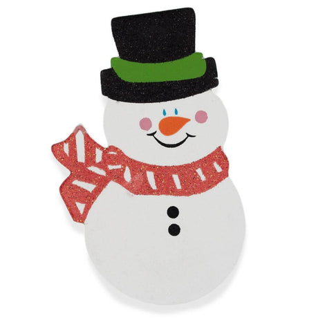 Snowman Painted Finished Wooden Shape Craft Cutout DIY 3D Plaque 4.75 Inches in Multi color,  shape
