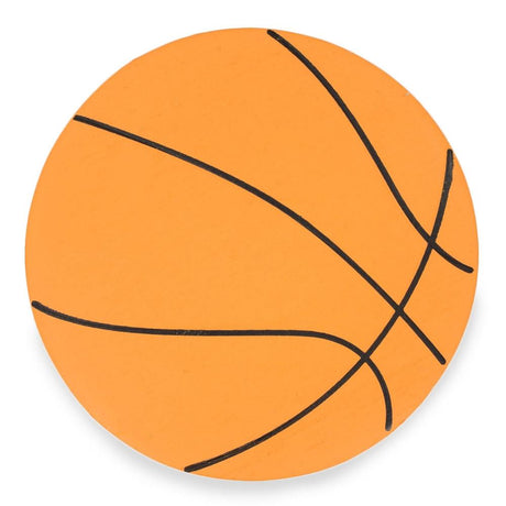 Painted Finished Wooden Basketball Shape Cutout DIY Craft 5 Inches in Orange color Round