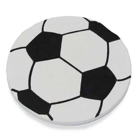 Wood Finished Painted Wooden Soccer Ball Shape Cutout DIY Craft 3.25 Inches in Multi color Round