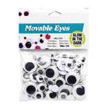 Set of 100 Glow in The Dark Self Adhesive Eyes in  color