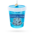 Cookies Ice Cream Pint Glass Christmas Ornament in Blue color Figurine