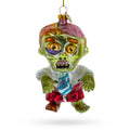 Walking Zombie Glass Christmas Ornament in Green color Figurine