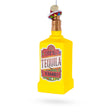 Tequila Bottle with Sombrero Blown Glass Christmas Ornament in Yellow color