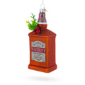 Whiskey Bottle with Holiday Accent Glass Christmas Ornament in Orange color Figurine