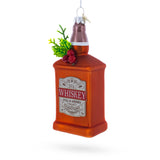Whiskey Bottle Blown Glass Christmas Ornament in Orange color