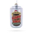 Holiday Beer Brew Can Blown Glass Christmas Ornament in White color